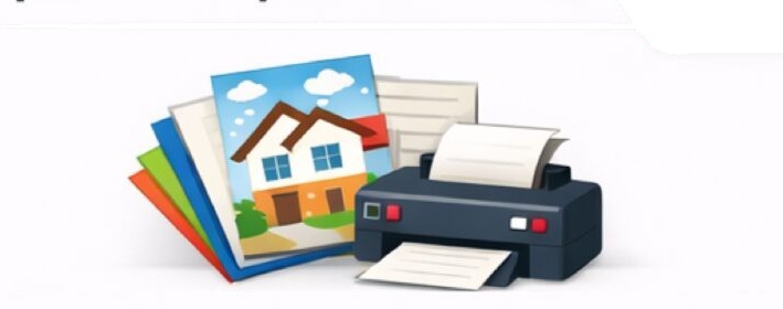 Flyer designs and printer icon