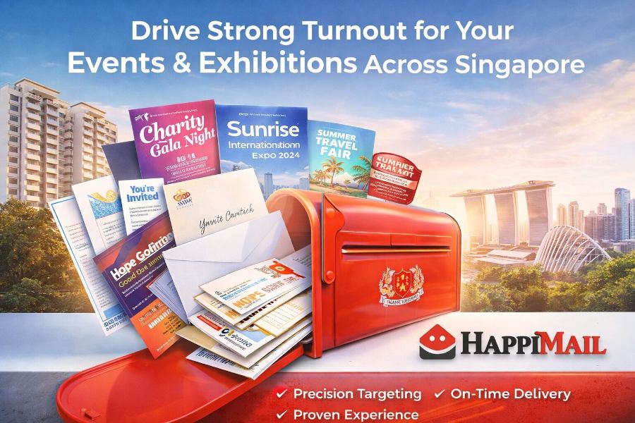 HappiMail flyer distribution supporting an events and exhibitions campaign