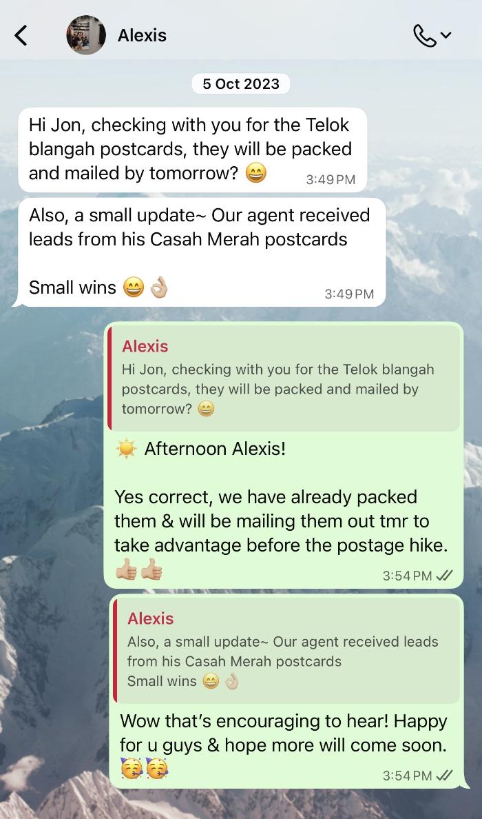 Real client feedback from a property agent who used HappiMail's flyer distribution